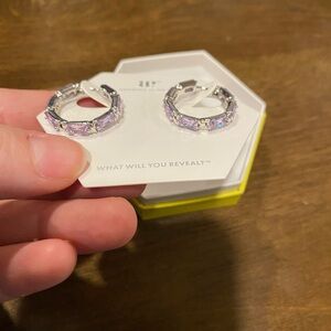 BP Silver and Lavender Hoop Earrings